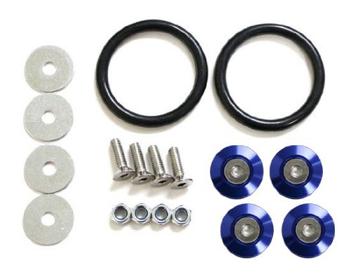 Blue Finish JDM Quick Release Fasteners For Car Bumpers Trunk Fender Hatch Lids Kit.