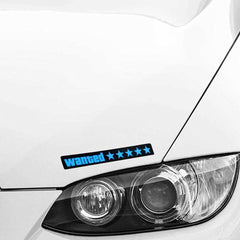 Blue GTA Wanted 5 Star JDM Car Windshield Glow Panel Electric Marker Lamp LED Decoration Flashing Light Sticker