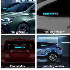 Blue GTA Wanted 5 Star JDM Car Windshield Glow Panel Electric Marker Lamp LED Decoration Flashing Light Sticker