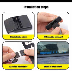 Blue GTA Wanted 5 Star JDM Car Windshield Glow Panel Electric Marker Lamp LED Decoration Flashing Light Sticker