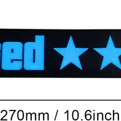 Blue GTA Wanted 5 Star JDM Car Windshield Glow Panel Electric Marker Lamp LED Decoration Flashing Light Sticker