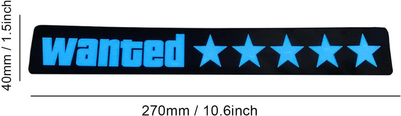 Blue GTA Wanted 5 Star JDM Car Windshield Glow Panel Electric Marker Lamp LED Decoration Flashing Light Sticker