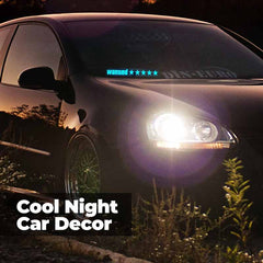Blue GTA Wanted 5 Star JDM Car Windshield Glow Panel Electric Marker Lamp LED Decoration Flashing Light Sticker