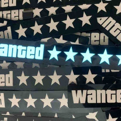 Blue GTA Wanted 5 Star JDM Car Windshield Glow Panel Electric Marker Lamp LED Decoration Flashing Light Sticker