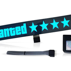 Blue GTA Wanted 5 Star JDM Car Windshield Glow Panel Electric Marker Lamp LED Decoration Flashing Light Sticker