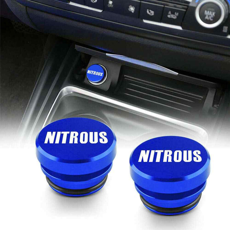 Blue Nitrous Aluminum Car Cigarette Lighter Plug Replacement Push Button Fits Most Automotive Vehicles