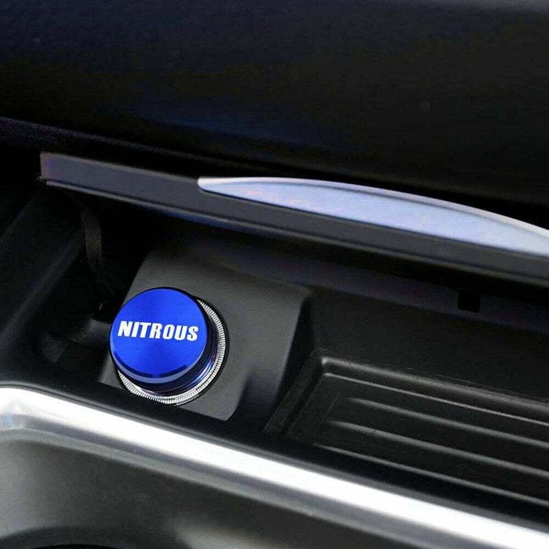 Blue Nitrous Aluminum Car Cigarette Lighter Plug Replacement Push Button Fits Most Automotive Vehicles