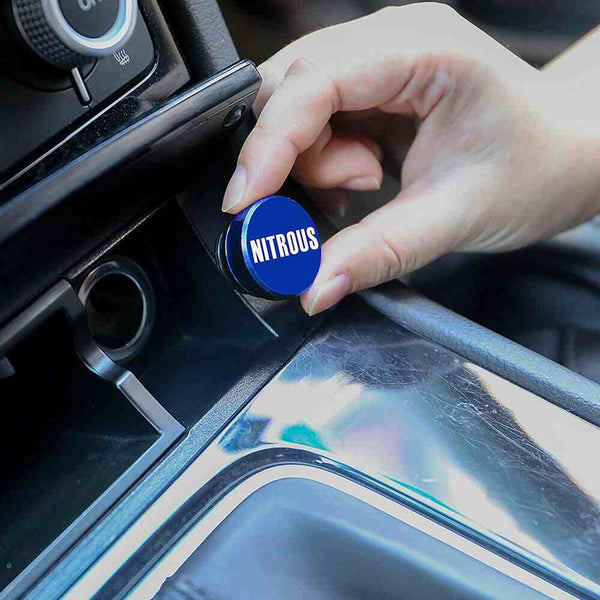 Blue Nitrous Aluminum Car Cigarette Lighter Plug Replacement Push Button Fits Most Automotive Vehicles