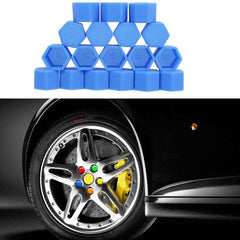21mm 20pcs Universal Car Silicone Wheel Lugs Nuts Bolts Covers Protective Cap (Blue)