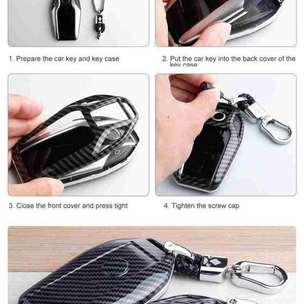 BMW LCD Display ABS Key Cover Case With Keychain