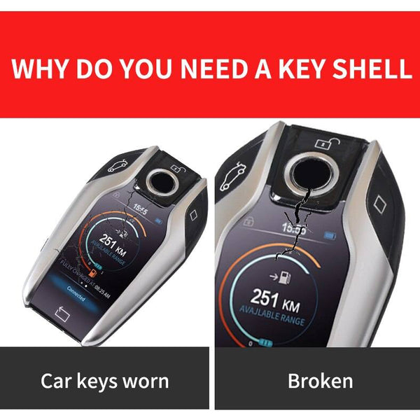 BMW LCD Display ABS Key Cover Case With Keychain