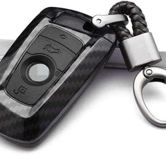 BMW Smart Key 4 Button ABS+Silicone Car Key Cover Case With Keychain For X4, X3, 5 Series, 6 Series, 3 Series, 7 Series