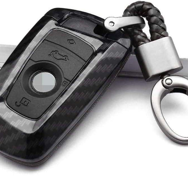 BMW Smart Key 4 Button ABS+Silicone Car Key Cover Case With Keychain For X4, X3, 5 Series, 6 Series, 3 Series, 7 Series