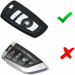 BMW Smart Key 4 Button ABS+Silicone Car Key Cover Case With Keychain For X4, X3, 5 Series, 6 Series, 3 Series, 7 Series