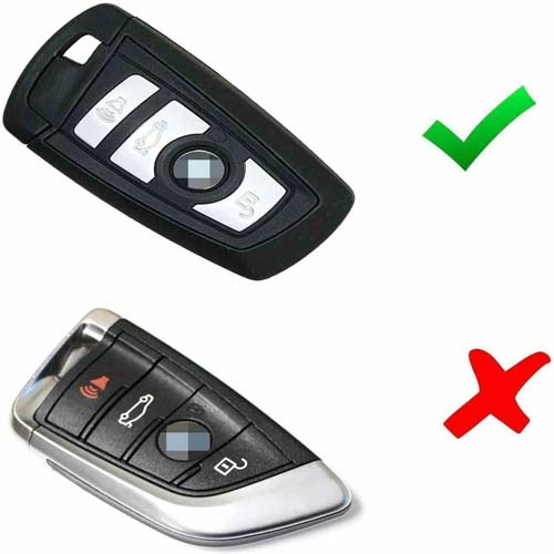 BMW Smart Key 4 Button ABS+Silicone Car Key Cover Case With Keychain For X4, X3, 5 Series, 6 Series, 3 Series, 7 Series