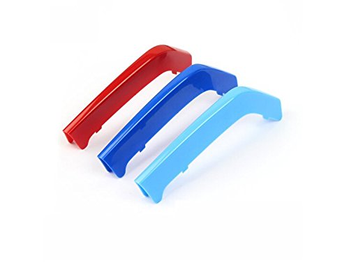 For 13-17 BMW 3 Series (8 Grilles one Side) 3D M Styling 3 Colors Front Grille Trim Motorsport Stripes Grill Cover Performance Stickers 3Pcs