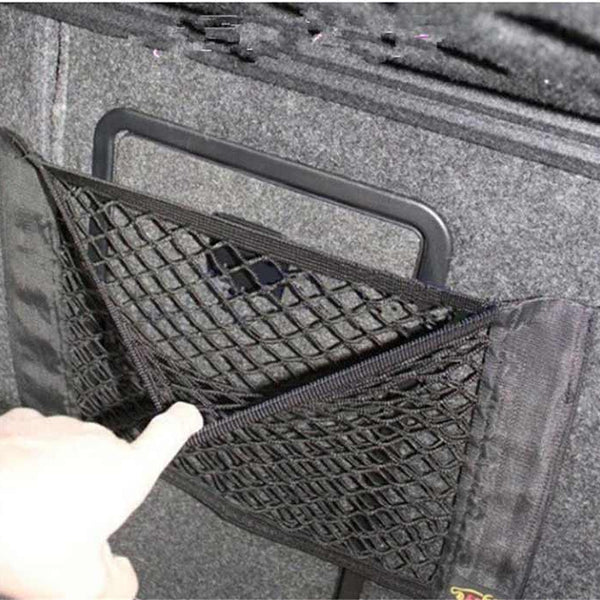 Universal Car Boot Seat Side Back Storage Net Mesh Bag Phone Holder Pocket Organizers
