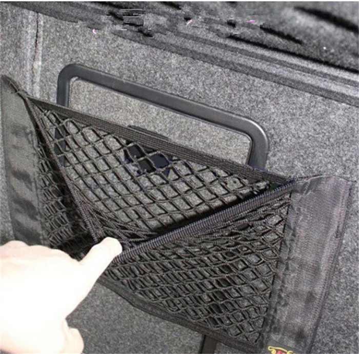 Universal Car Boot Seat Side Back Storage Net Mesh Bag Phone Holder Pocket Organizers