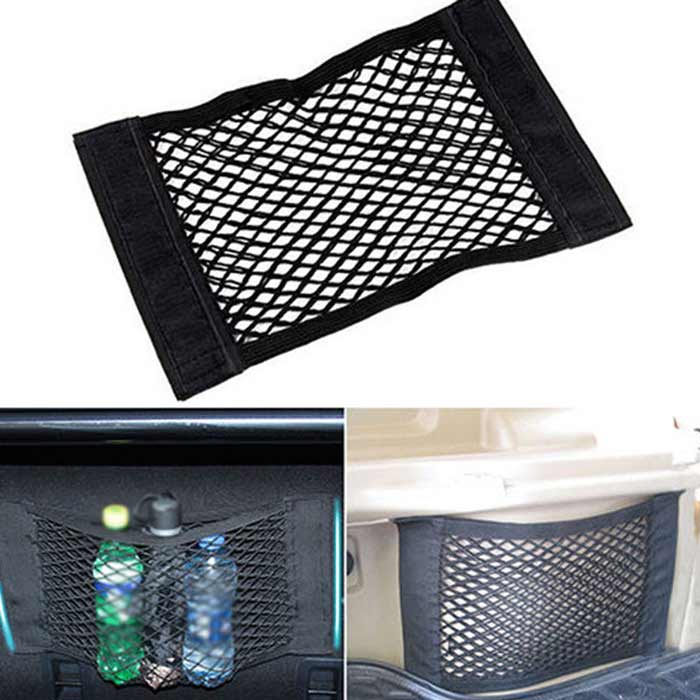 Universal Car Boot Seat Side Back Storage Net Mesh Bag Phone Holder Pocket Organizers