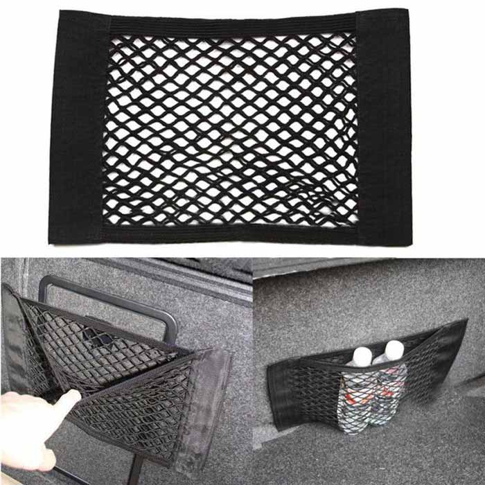 Universal Car Boot Seat Side Back Storage Net Mesh Bag Phone Holder Pocket Organizers