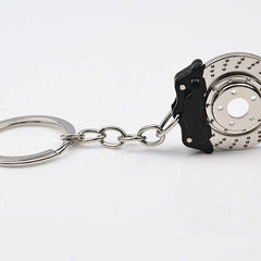Black Car and Bike Racing Metal Spinning Disc Brake Shape Key chain