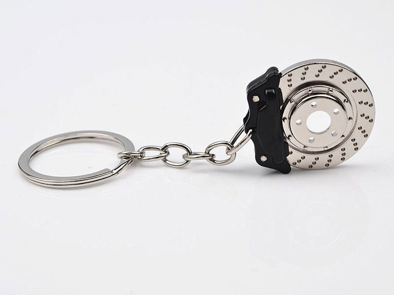 Black Car and Bike Racing Metal Spinning Disc Brake Shape Key chain