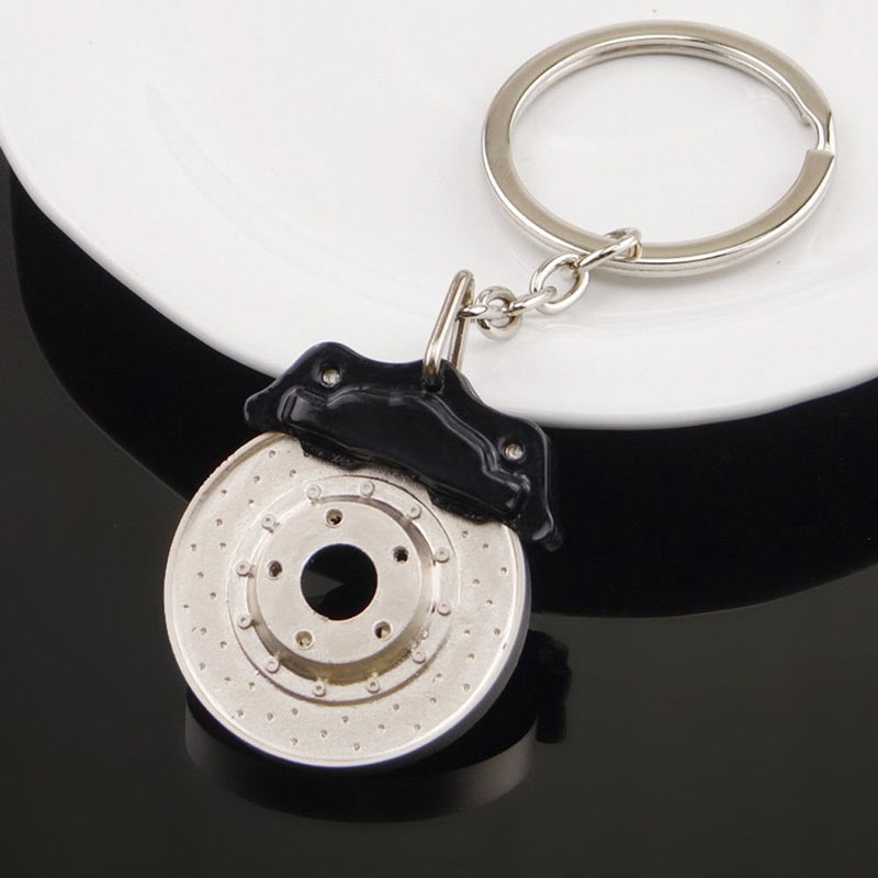 Black Car and Bike Racing Metal Spinning Disc Brake Shape Key chain