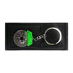 Green Car and Bike Racing Metal Spinning Disc Brake Shape Key chain