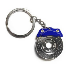 Blue Car and Bike Racing Metal Spinning Disc Brake Shape Key chain