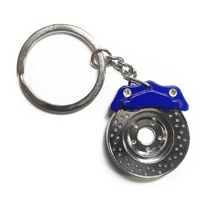 Blue Car and Bike Racing Metal Spinning Disc Brake Shape Key chain
