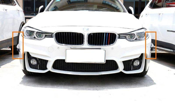 2pcs BIG Black Carbon Fiber Pattern Trim Bumper Fins Diffuser Canards Splitters Kits