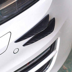 4pcs SMALL Black Carbon Fiber Pattern Trim Bumper Fins Diffuser Canards Splitters Kits
