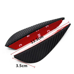 4pcs SMALL Black Carbon Fiber Pattern Trim Bumper Fins Diffuser Canards Splitters Kits