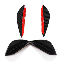 4pcs SMALL Black Carbon Fiber Pattern Trim Bumper Fins Diffuser Canards Splitters Kits