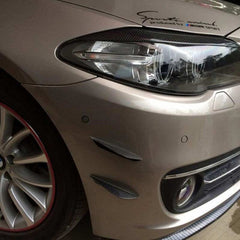 2pcs MEDIUM Black Carbon Fiber Pattern Trim Bumper Fins Diffuser Canards Splitters Kits