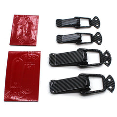 2pcs Carbon Large Universal Bumper Durable Security Hook Lock Clip Kit Clip Hasp Racing Car Truck Hood Quick Release Fastener Accessories