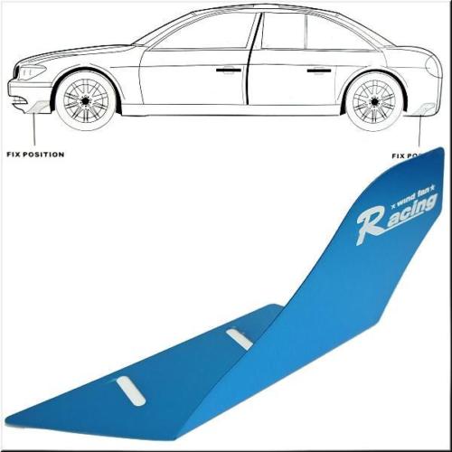 CAR RACING WIND FAN ALUMINUM BUMPER SPLITTER SPOILER WING X 2 PIECES BLUE