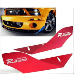 CAR RACING WIND FAN ALUMINUM BUMPER SPLITTER SPOILER WING X 2 PIECES RED