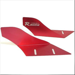 CAR RACING WIND FAN ALUMINUM BUMPER SPLITTER SPOILER WING X 2 PIECES RED