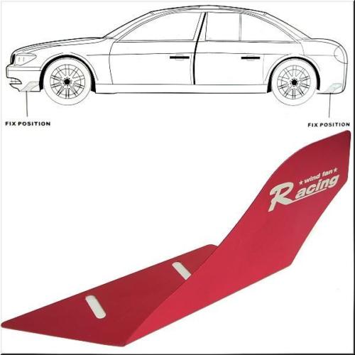 CAR RACING WIND FAN ALUMINUM BUMPER SPLITTER SPOILER WING X 2 PIECES RED