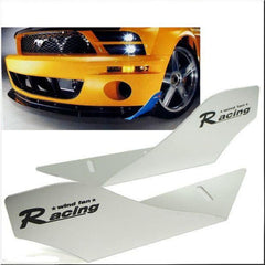 CAR RACING WIND FAN ALUMINUM BUMPER SPLITTER SPOILER WING X 2 PIECES SILVER