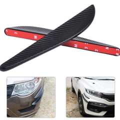 2pcs MEDIUM Black Carbon Fiber Pattern Trim Bumper Fins Diffuser Canards Splitters Kits