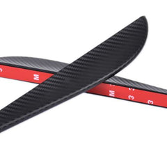 2pcs BIG Black Carbon Fiber Pattern Trim Bumper Fins Diffuser Canards Splitters Kits