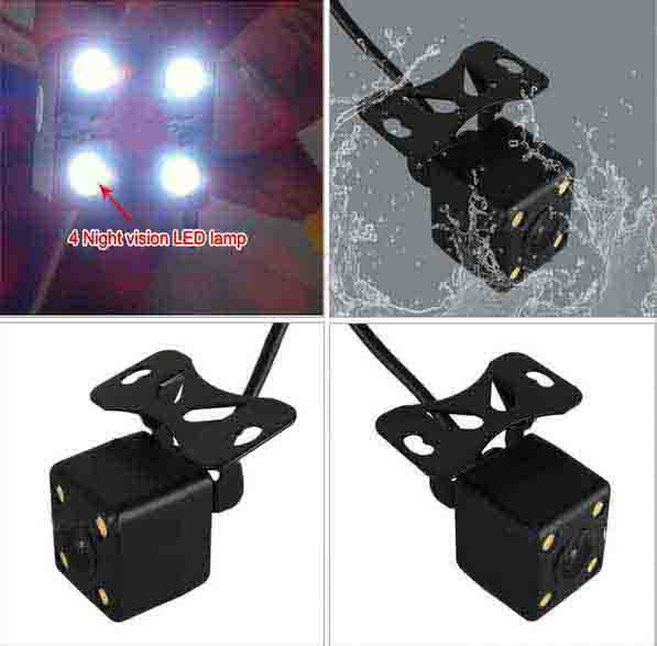 4LED CCD Night Vision Car Rear View Backup Reverse Parking Number Plate Camera 110Wide-angle
