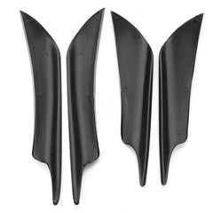 4pcs Universal Black Fiber Color Car Front Bumper Fins Body Spoiler Canards