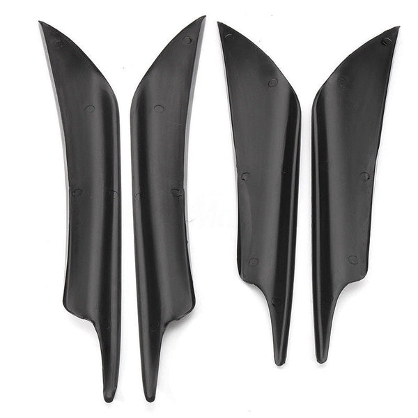 4pcs Universal Black Fiber Color Car Front Bumper Fins Body Spoiler Canards
