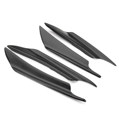 4pcs Universal Black Fiber Color Car Front Bumper Fins Body Spoiler Canards