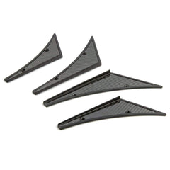 Carbon Fiber Look Canards Kit 4-Piece Front/Rear Bumper Fins Universal Fit