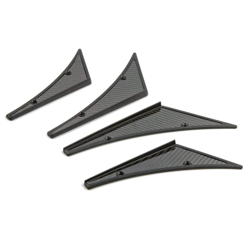Carbon Fiber Look Canards Kit 4-Piece Front/Rear Bumper Fins Universal Fit