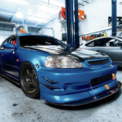 Carbon Fiber Look Canards Kit 4-Piece Front/Rear Bumper Fins Universal Fit